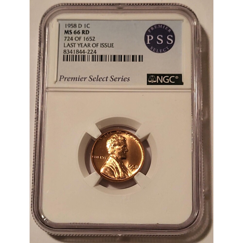 1958 D Lincoln Wheat Cent MS66 RED NGC PSS 724